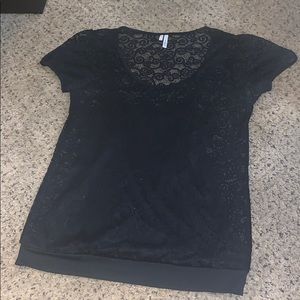 Black lace top with built in cami